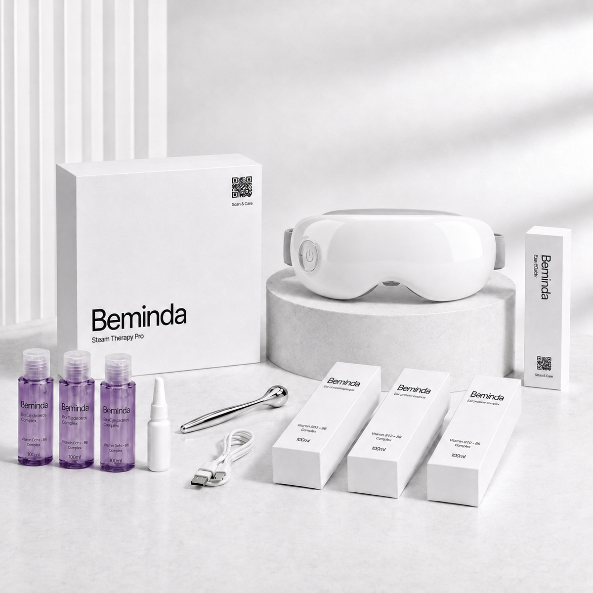 Beminda homepage bundle with new Steam Therapy Pro reference mask