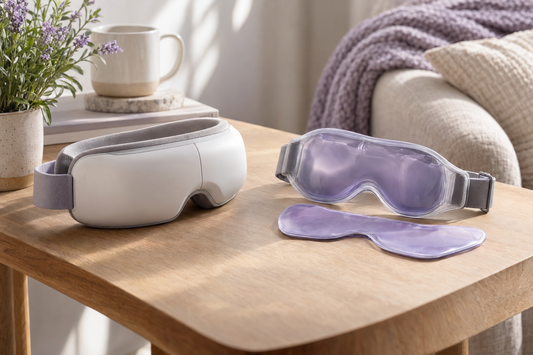 Illustrative eye-care device designs; not actual RENPHO or Beminda products, and not evidence of their features or performance.